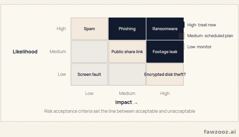 Likelihood and impact matrix with creative-industry examples