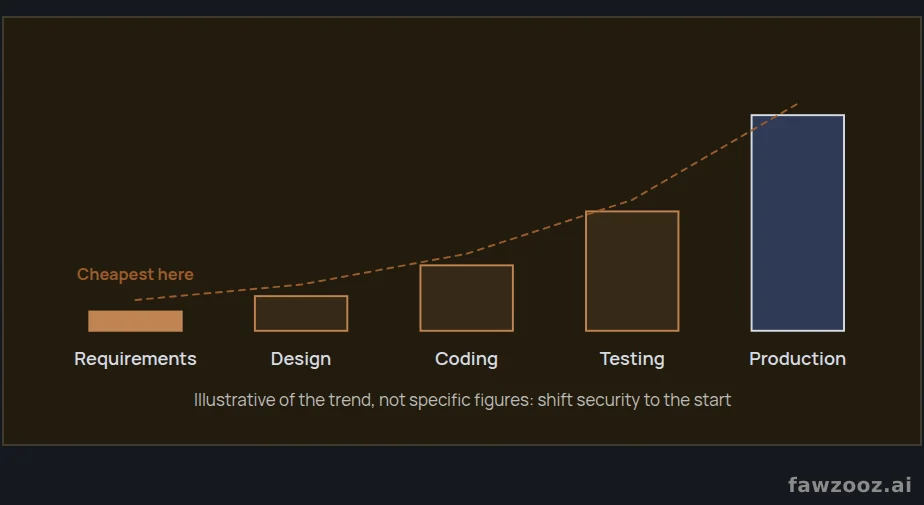 The later a flaw is found, the more it costs to fix