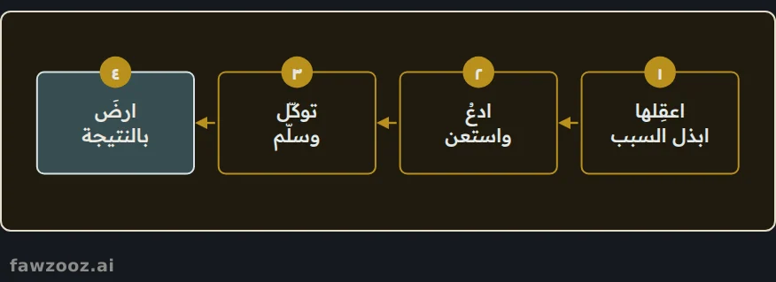 التوكل الصحيح: سعيٌ كامل، ثم تسليمٌ كامل.