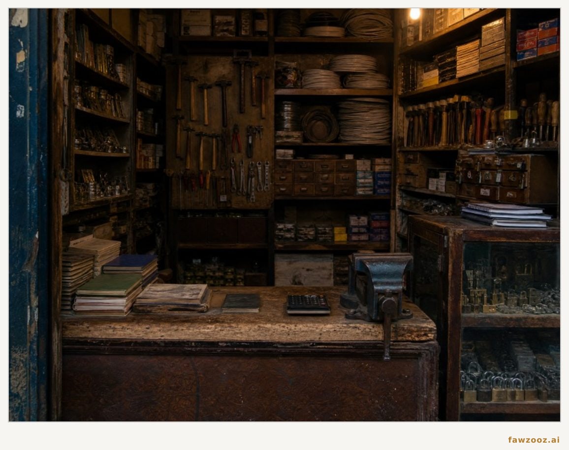 Figure 02 · My father’s hardware shop · visual reconstruction from memory